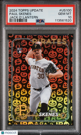 2024 Topps Update Paul Skenes #US100 Jack O' Lantern PSA 10